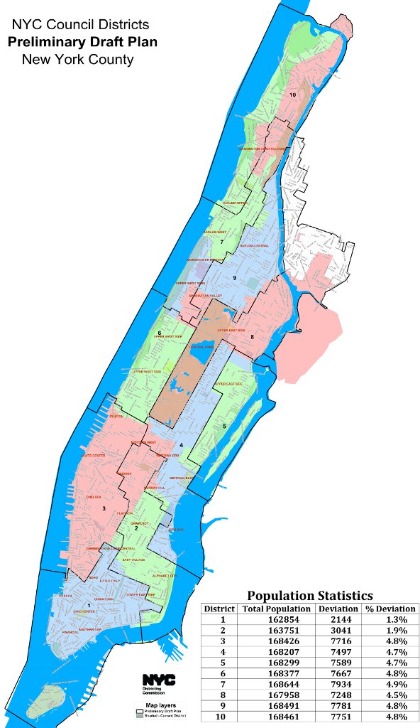 New York City Council Redistricting New York County Map